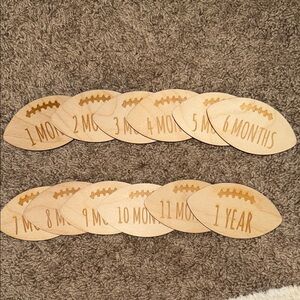 Wooden Milestone Football Plaques